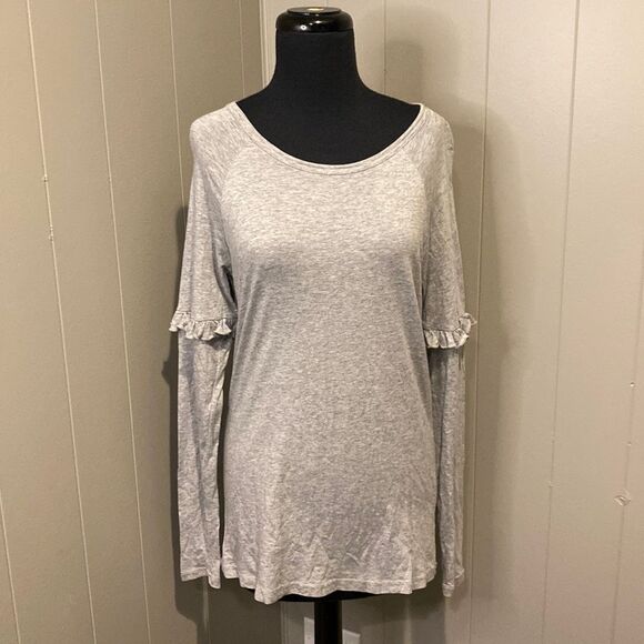 Sundance Medium Long Sleeve Shirt Ruffles on Sleeve Crewneck - Picture 1 of 6